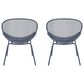 Hearth and Haven Elba Outdoor Mesh Accent Chair in Navy (Set of 2), , large
