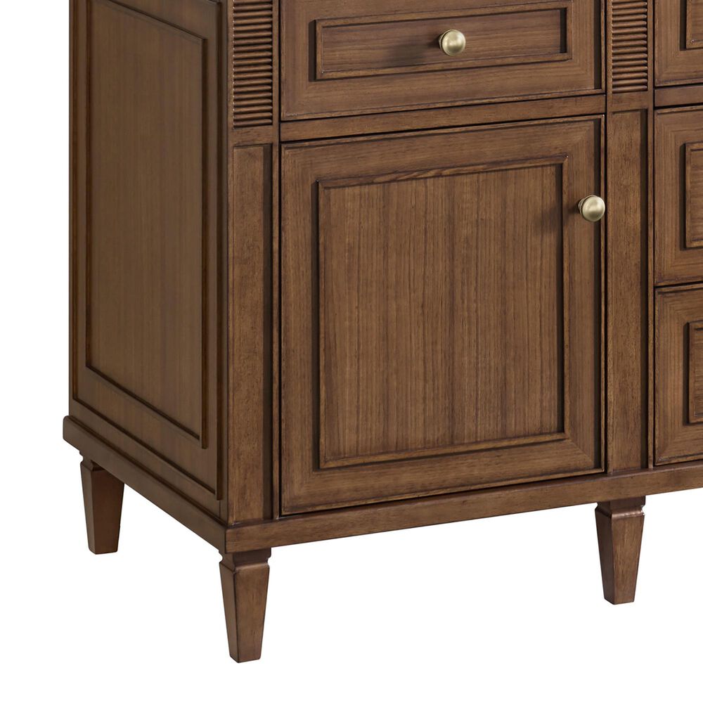 James Martin Vanities Lorelai 60&quot; Double Vanity in Mid-Century Walnut with 3 cm Ethereal Noctis Quartz Top, , large