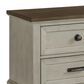 Mayberry Hill Farmington 2-Drawer Nightstand in Medium Brown and Washed Stone, , large