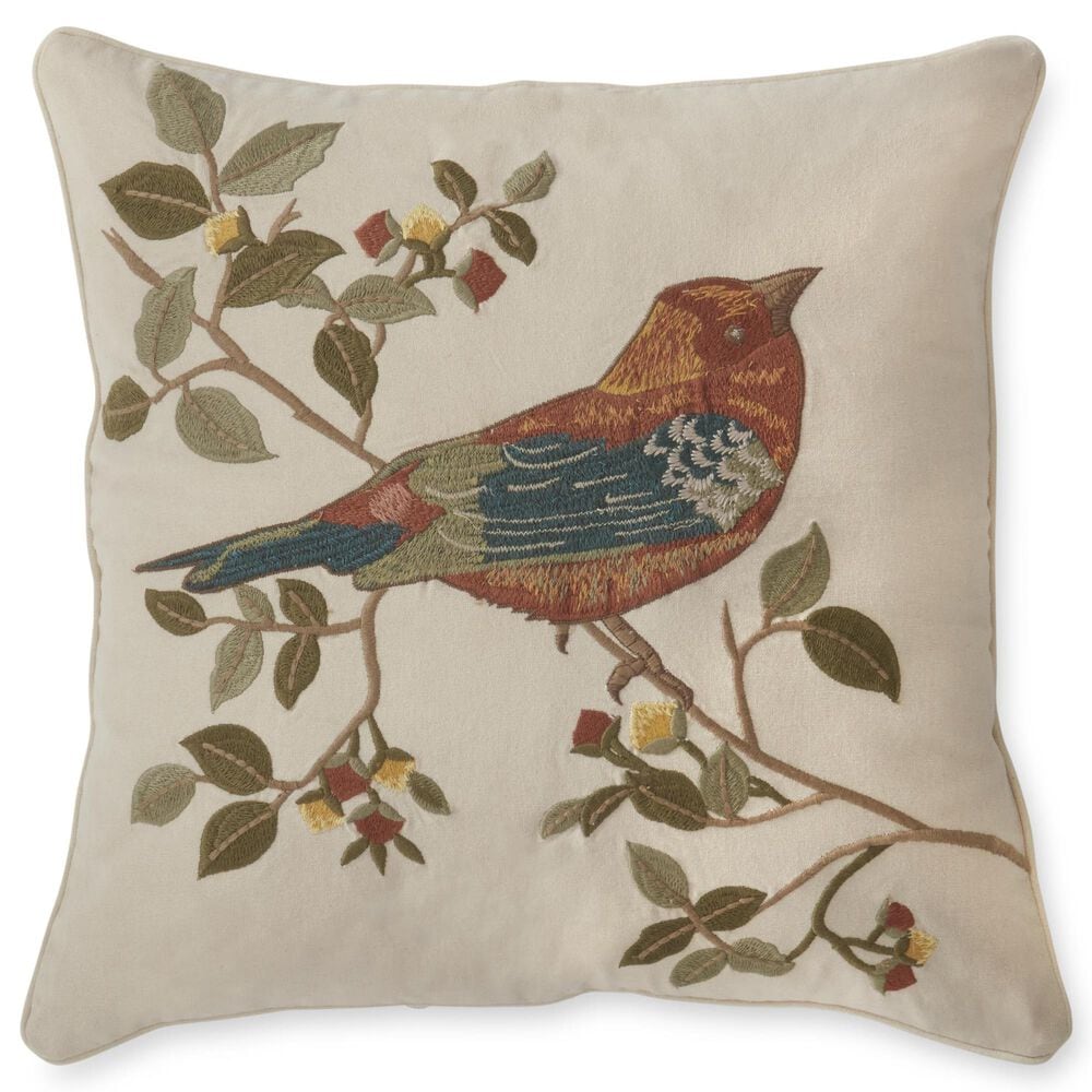 K & K Interiors 18" Square Throw Pillow in Tan, Rust and Blue, , large