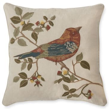 K & K Interiors 18" Square Throw Pillow in Tan, Rust and Blue, , large