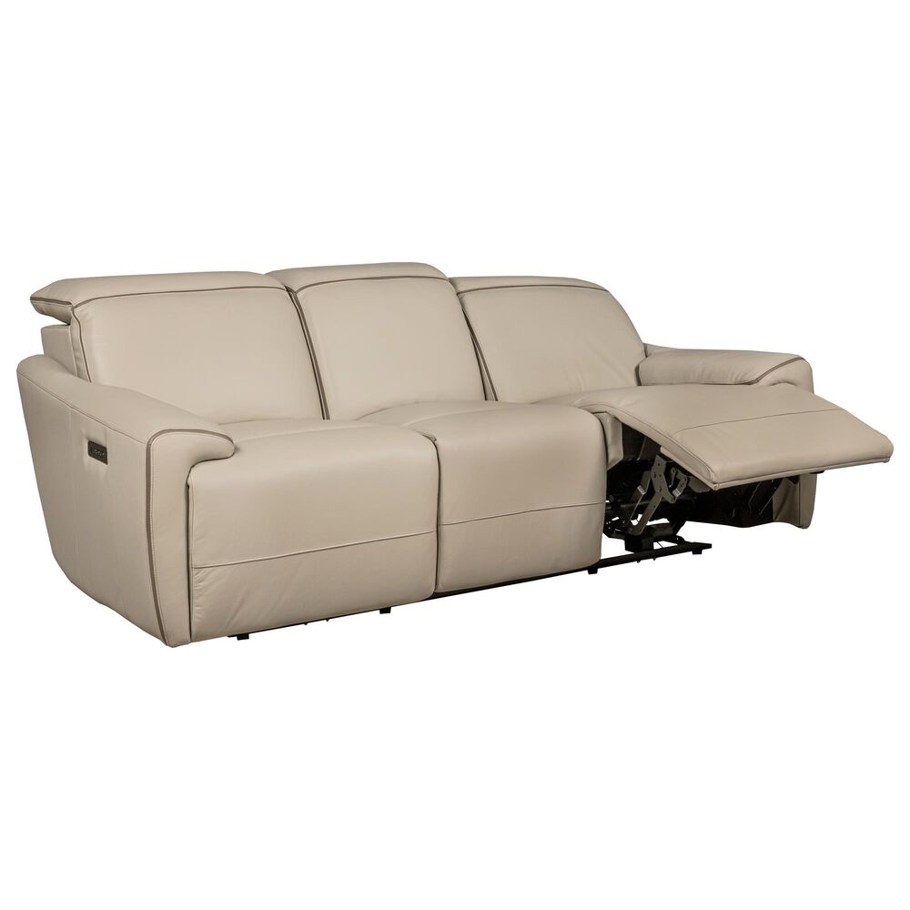 Superb Leather Power Motion Sofa with Power Headrest in Myrtle Light Grey, , large