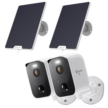 Swann CoreCam Pro with Solar Charging Panel 2 pk Indoor/Outdoor Wireless 2K 32GB Micro SD Card with Spotlight, , large