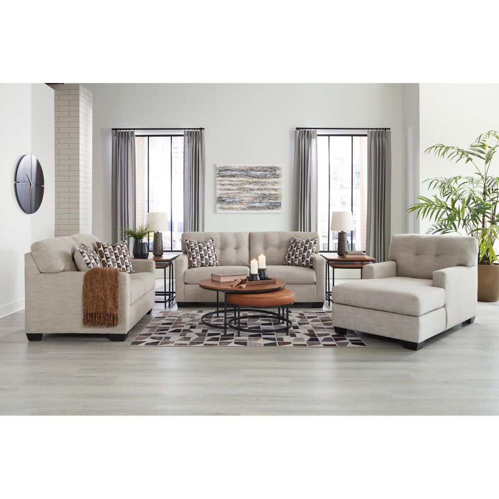 Ashley Mahoney Stationary Sofa and Loveseat Set in Pebble, , large