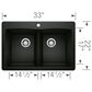 Blanco Diamond Equal Double Dual Mount Sink in Coal Black, , large