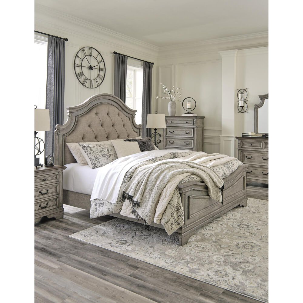 Ashley Lodenbay King Panel Bed in Antique Gray, , large