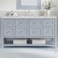 James Martin Vanities Breckenridge 60" Single Bathroom Vanity in Serenity Blue with 3 cm Victorian Silver Quartz Top, Rectangular Sink and FreePower Wireless Charger, , large