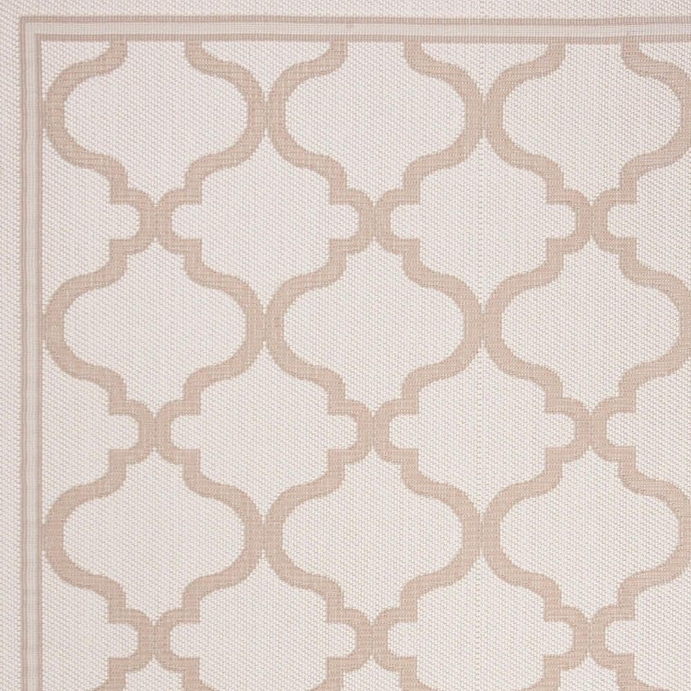 Safavieh Bermuda Geometric 5&#39;3&quot; x 7&#39;6&quot; Ivory and Beige Indoor/Outdoor Area Performance Rug, , large