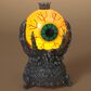 The Gerson Company 9.4" Lighted Spinning Halloween Smoky Water Globe on Hand Base in Black and Yellow, , large