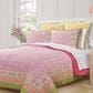 J. Queen New York Shiloh 3-Piece Full/Queen Quilt Set in Pink, Green and Orange, , large