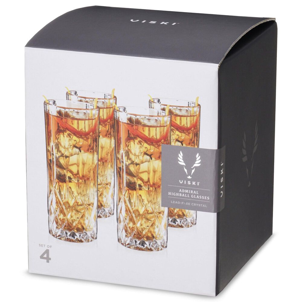 True Admiral Crystal Highball Glasses in Clear &#40;Set of 4&#41;, , large