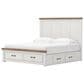 Ashley Rustic King Storage Panel Bed with White and Brown, , large