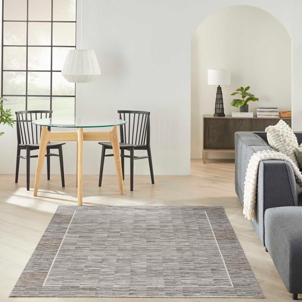 Nourison Desire 7&#39;10&quot; x 9&#39;10&quot; Charcoal and Grey Area Rug, , large