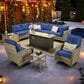 HOMLUX 11-Piece Outdoor Modular Sofa Conversation Set in Navy Blue, , large