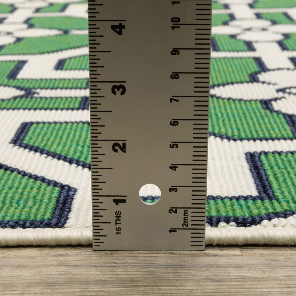 Oriental Weavers Havana Ivory and Green 6'7" x 9'2" Indoor/Outdoor Area Rug, , large