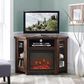 Walker Edison 48" Corner Fireplace TV Stand in Traditional Brown, , large
