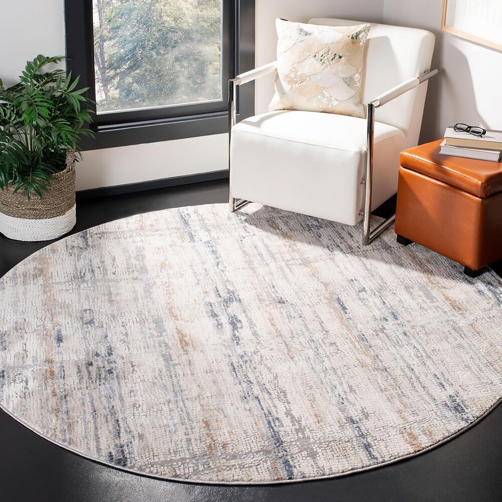 Safavieh Invista 6&#39;7&quot; Round Cream and Grey Area Rug, , large