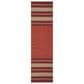 Safavieh Montauk 2"3" x 8" Red and Ivory Runner, , large