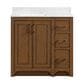 37B Lucerne 36" Single Bathroom Vanity Cabinet in Dark Maplewood with Marble Top and Backsplash, , large