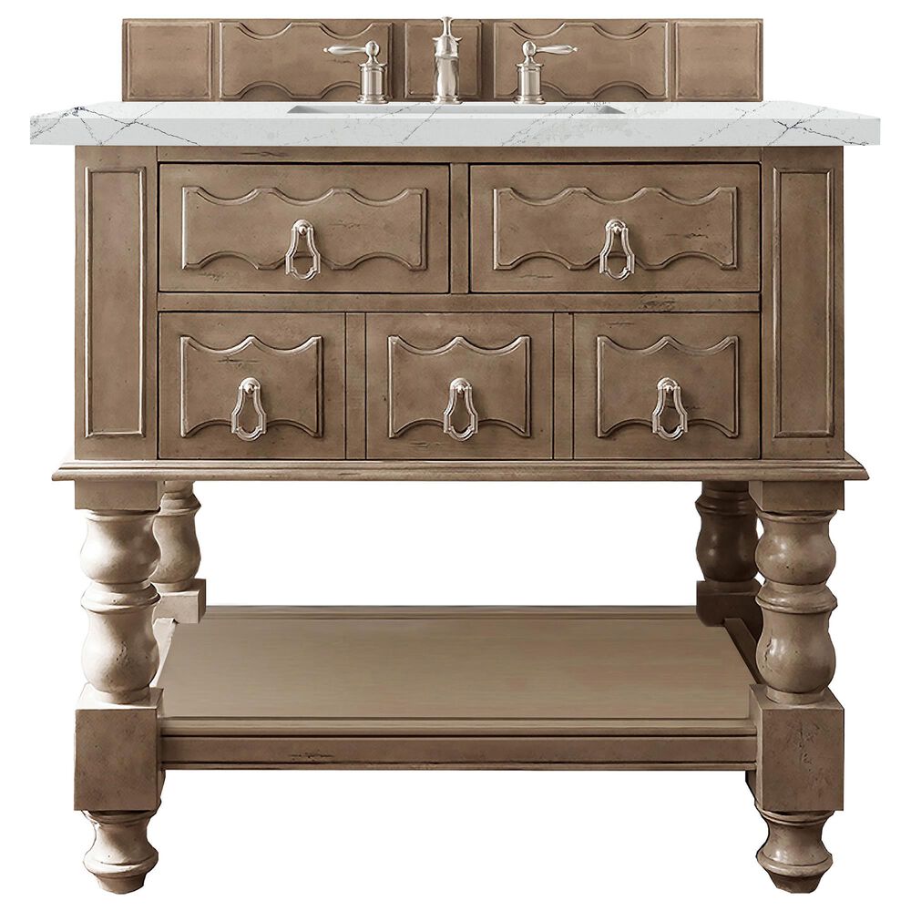 James Martin Castilian 36" Single Bathroom Vanity in Empire Gray with 3