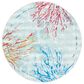 Safavieh Barbados Tropical Coral 8" Round Teal and White Indoor/Outdoor Area Rug, , large