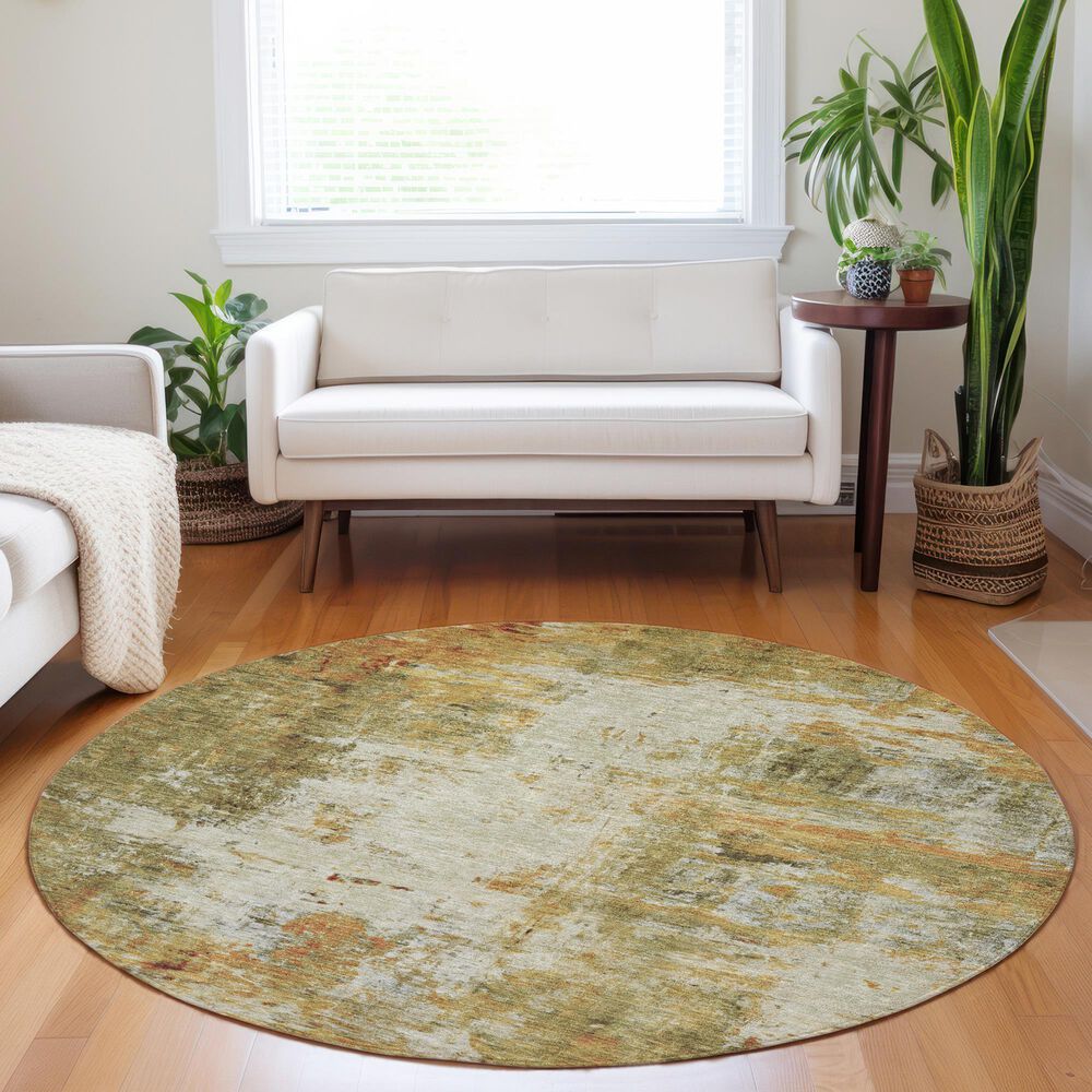 Dalyn Rug Company Ravenna RN1 8&#39; Round Olive Area Rug, , large