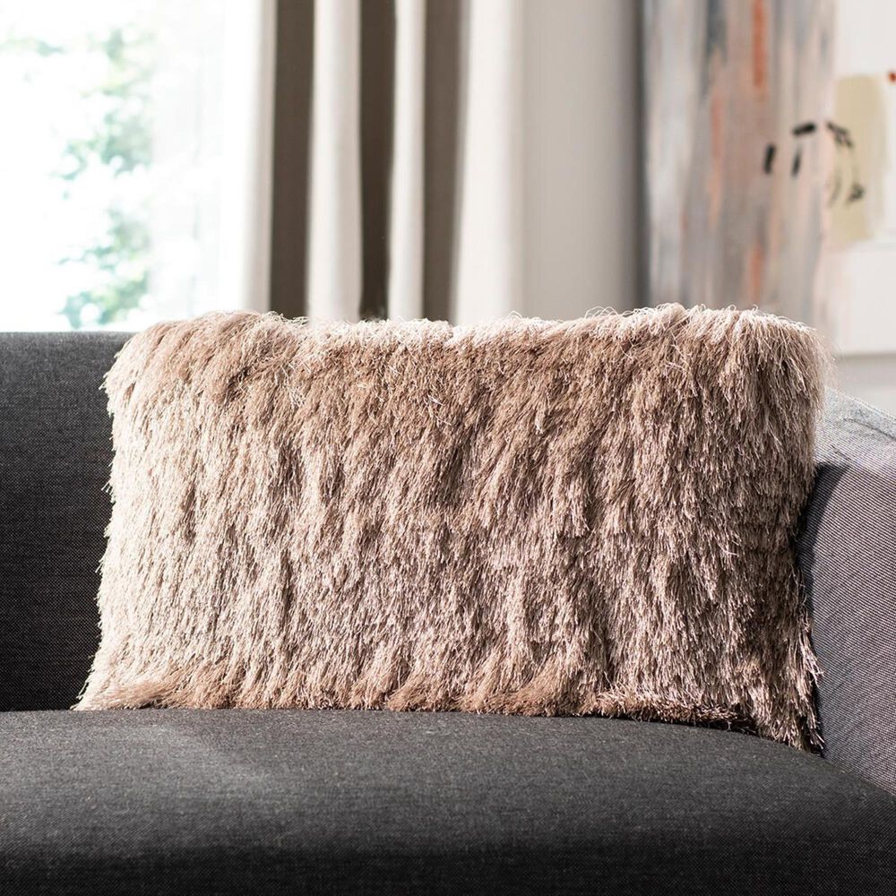 Safavieh Chic Shag Pillow in Beige, , large