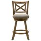 Armen Living Kodi Swivel Counter Height Stool with Static Gray in Sepia Brown, , large