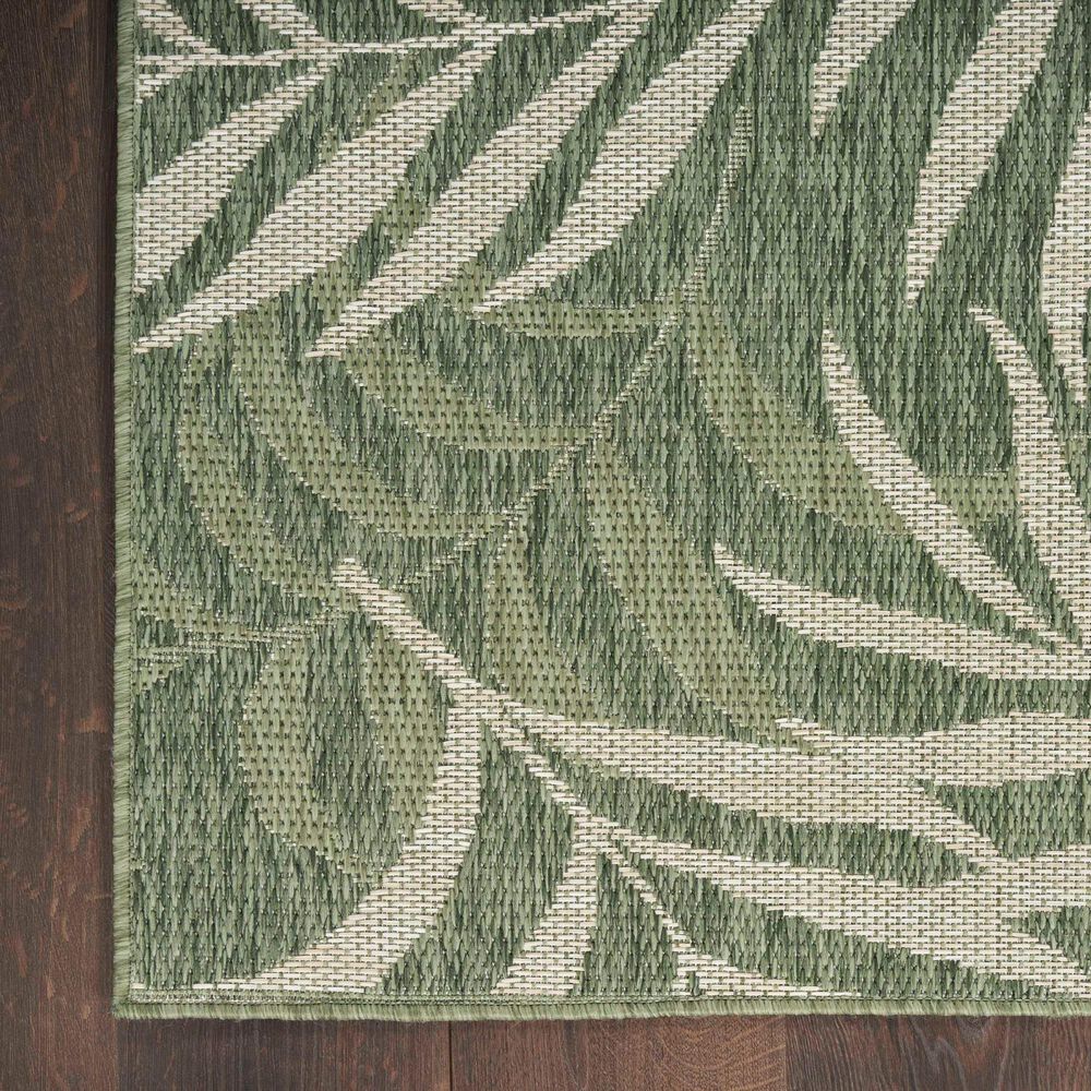 Nourison Garden Oasis GOA01 Green and Ivory 5&#39; x 7&#39; Indoor/Outdoor Area Rug, , large