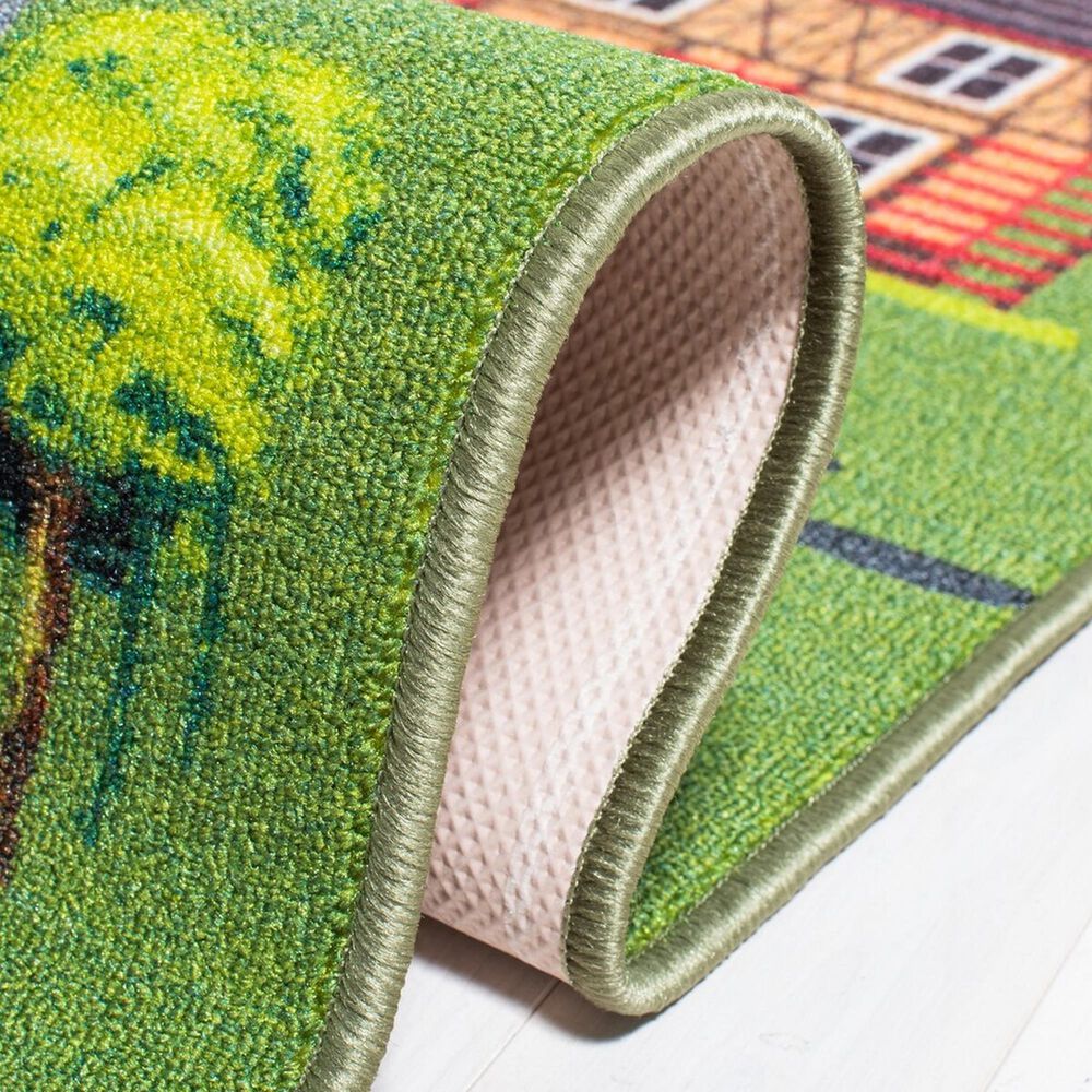 Safavieh Kids Playhouse 5' Round Dark Green and Light Grey Rug, , large