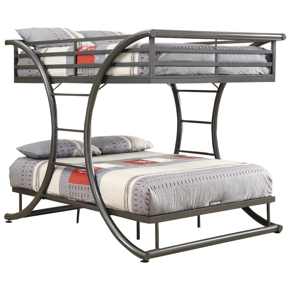 Pacific Landing Full over Full Bunk Bed in Gunmetal, , large