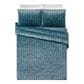 Peking Handicraft Velvet Cable Luxury 3-Piece King Quilt Set in Blue, , large