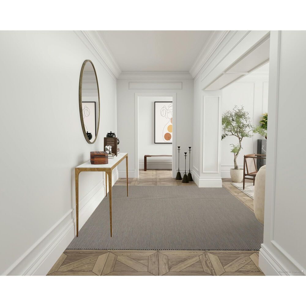 Nourison Courtyard Ivory and Charcoal 8&#39; x 10&#39; Indoor/Outdoor Area Rug, , large