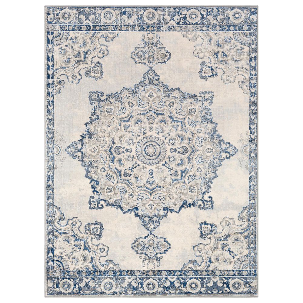 Surya Monaco MOC-2303 6'9" x 9'9" Navy, Gray, Cream and Khaki Area Rug, , large