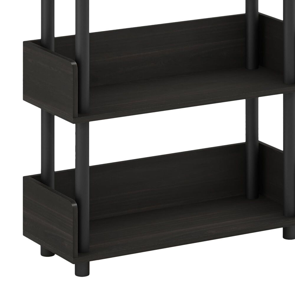HOMLUX Turn-N-Tube 3-Tier Open Display Storage Bookshelf in Espresso, , large