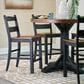 Ashley Valebeck Counter Height Dining Table in Rustic Black and Brown - Table Only, , large