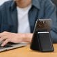 Satechi Vegan Leather Magnetic Wallet Stand in Black, , large