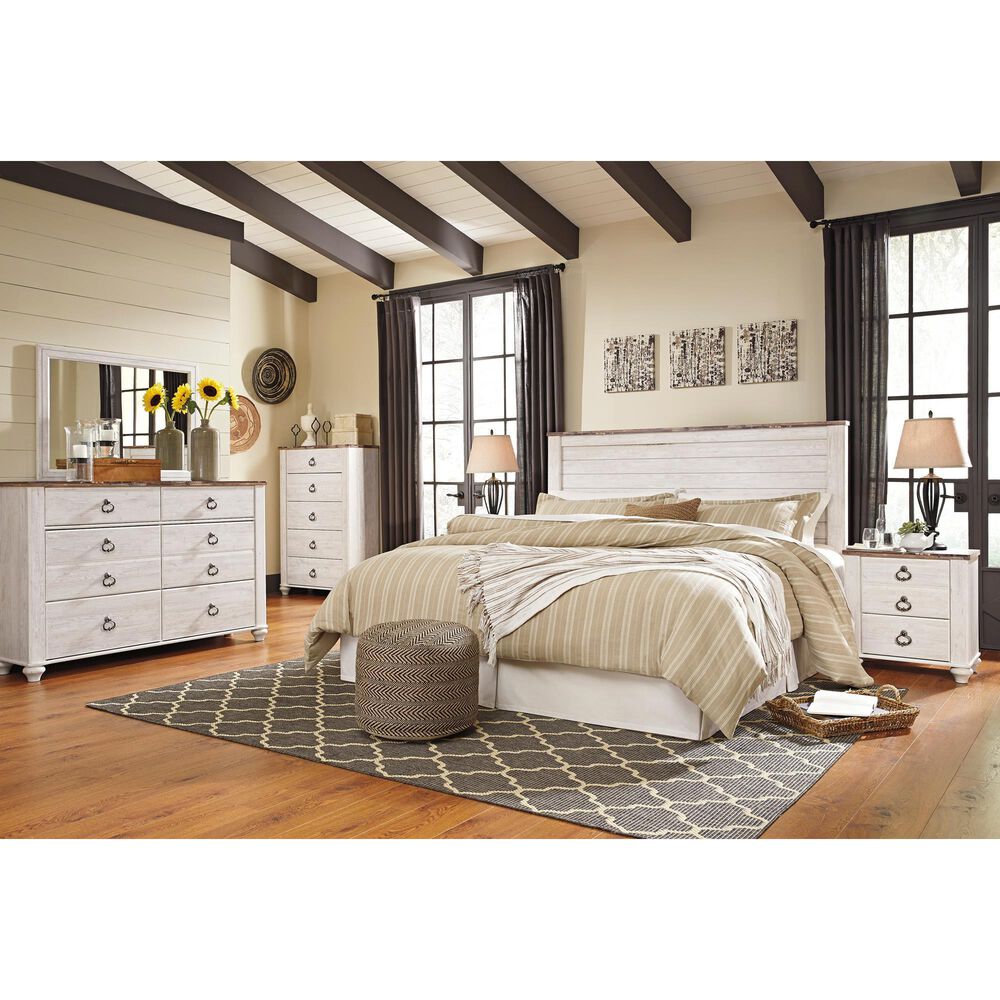 Ashley Willowton King/California King Panel Headboard in Whitewash, , large