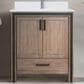 Lexora Home Ziva 30" Single Bathroom Vanity in Rustic Barnwood with 2 cm White Cultured Marble Top and Rectangular Sink, , large