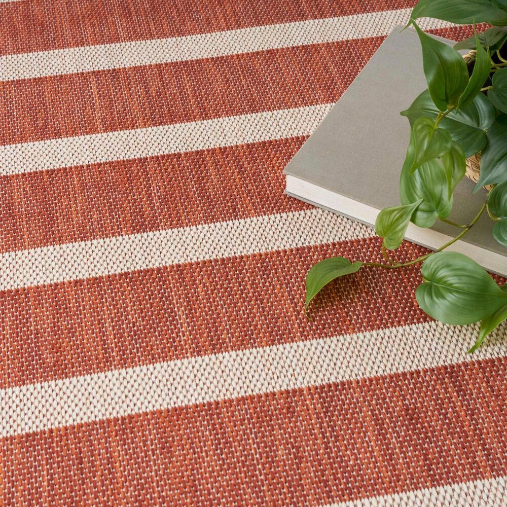 Nourison Positano POS03 Terracotta and Ivory 7&#39; x 10&#39; Indoor/Outdoor Area Rug, , large