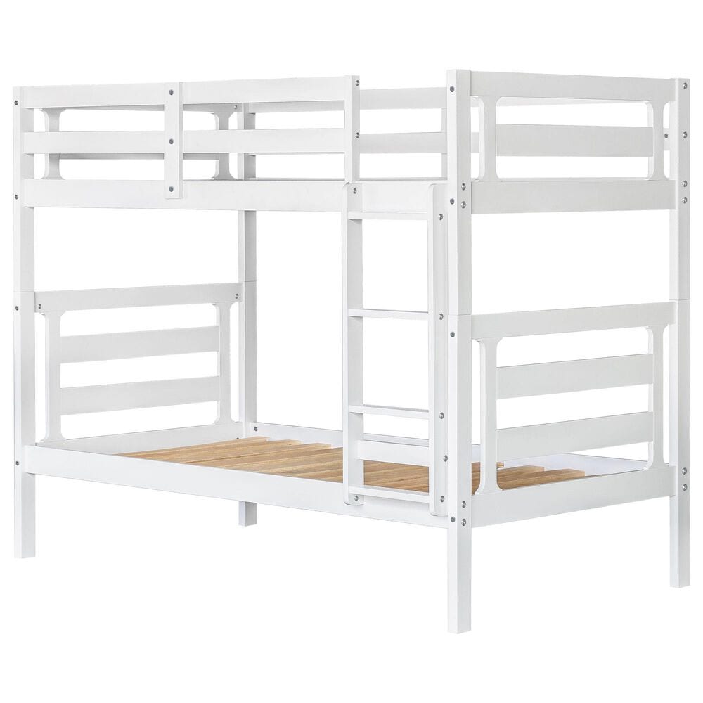 Forest Grove Twin over Twin Bunkbed in White, , large