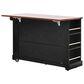 HOMLUX 53" Farmhouse Kitchen Island with Two Tempered Glass Cabinet Doors in Black, , large