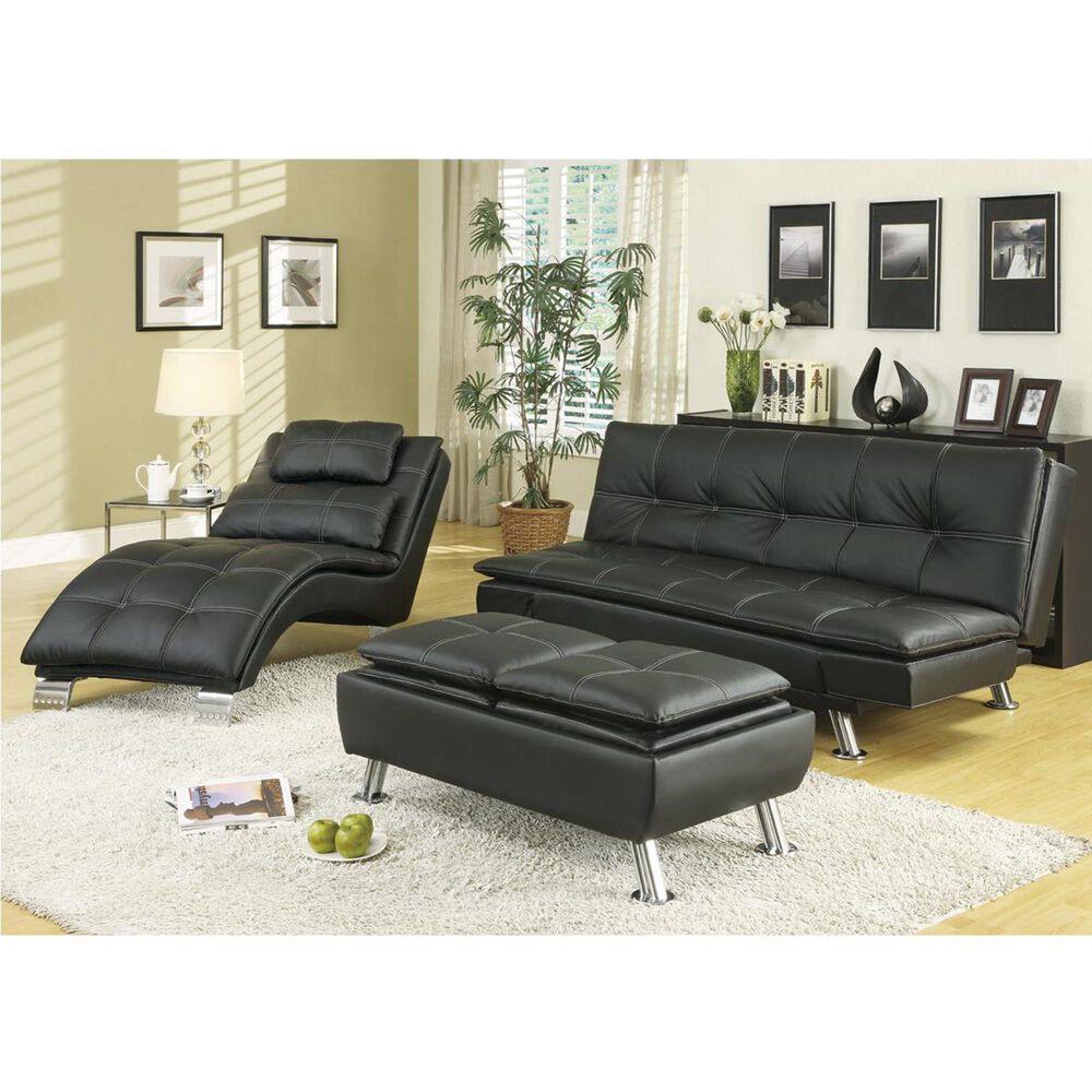 Pacific Landing Storage Ottoman in Black, , large
