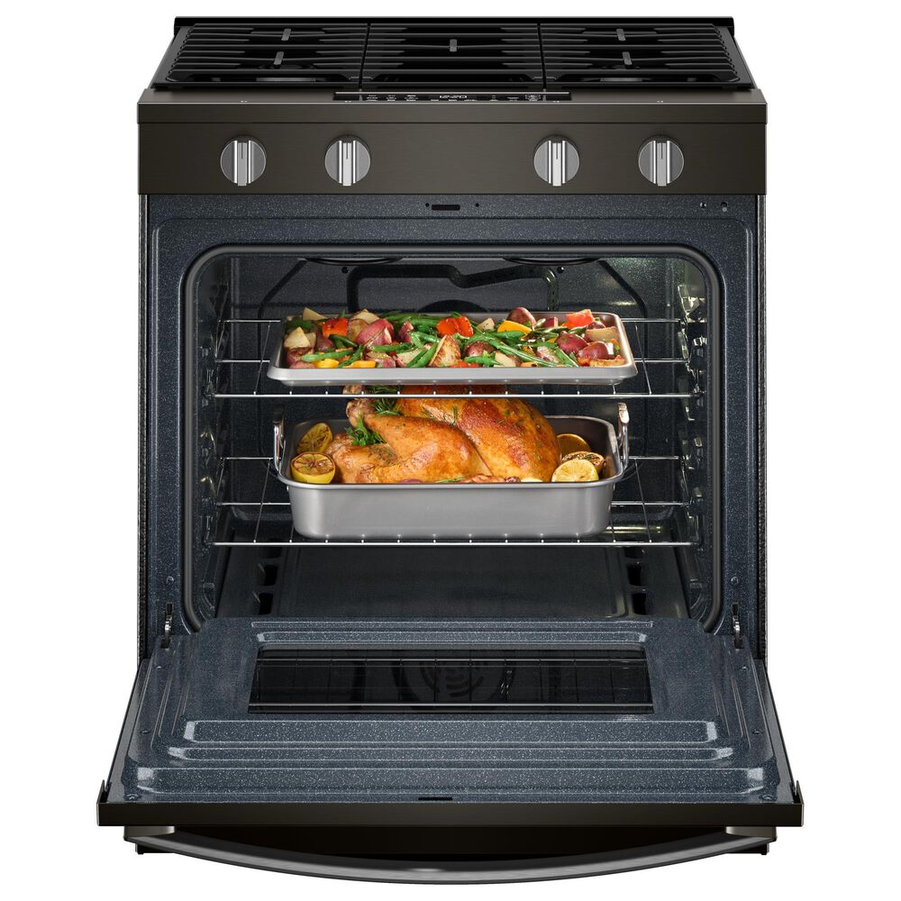 Whirlpool 30" Gas Smart Range in Black-on-Stainless Steel, , large