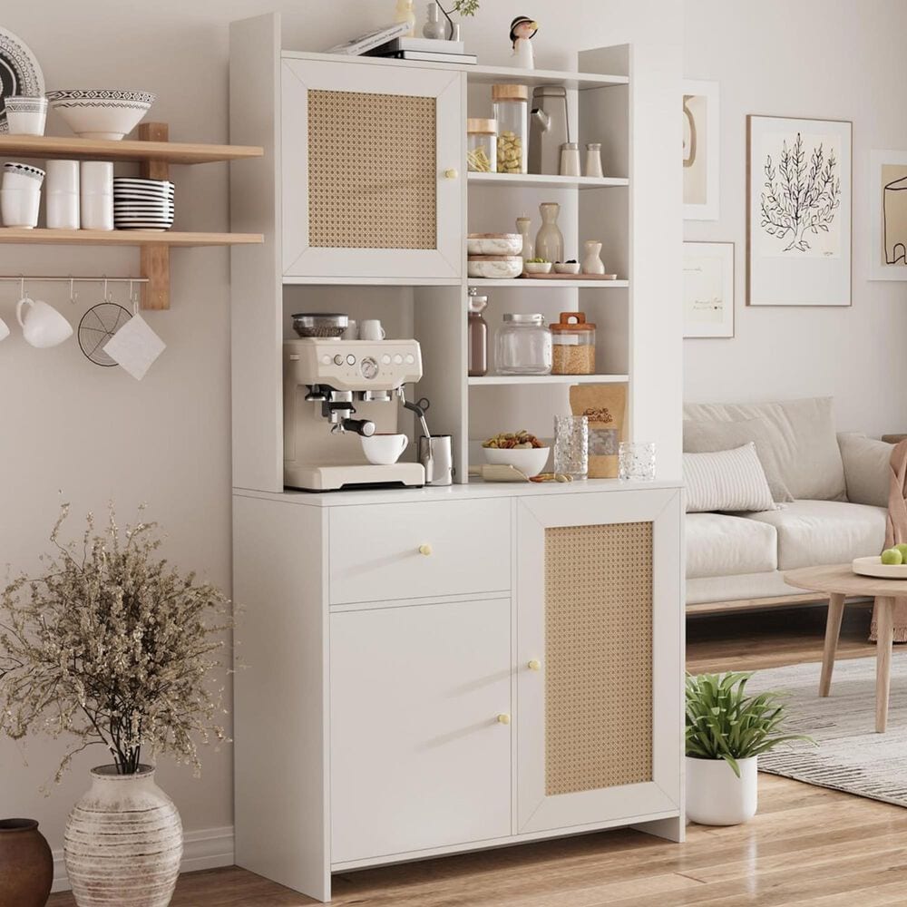 GARVEE 71" Kitchen Pantry Cabinet in White, , large