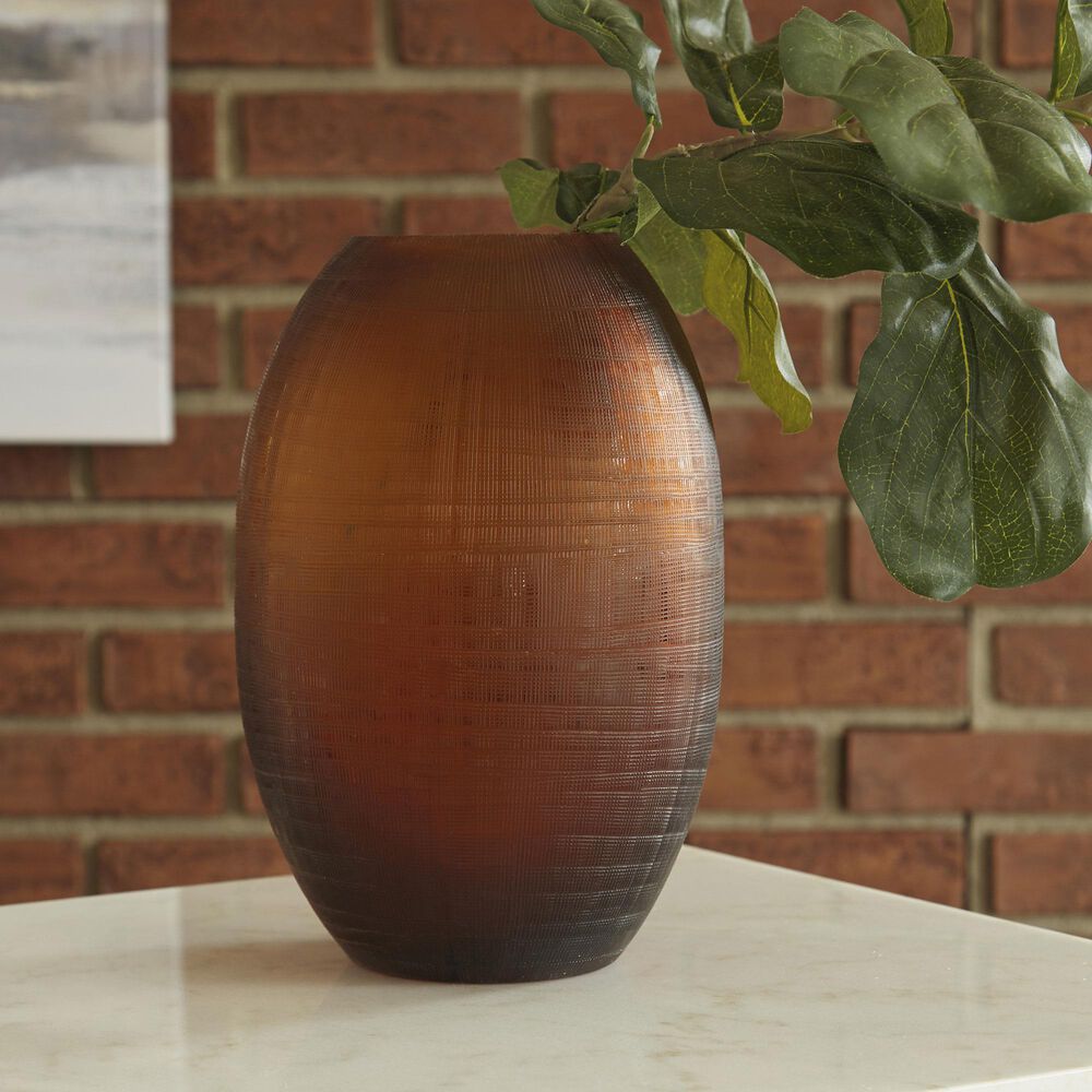 Ashley Embersen Glass Vase in Amber &#40;Set of 2&#41;, , large