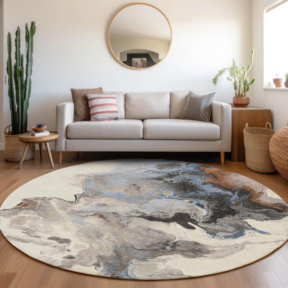 Dalyn Rug Company Odyssey OY320 Beige 8&#39; Round Area Rug, , large
