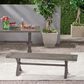 Hearth and Haven Outdoor Dining Bench with X-Shape Legs in Dark Gray, , large