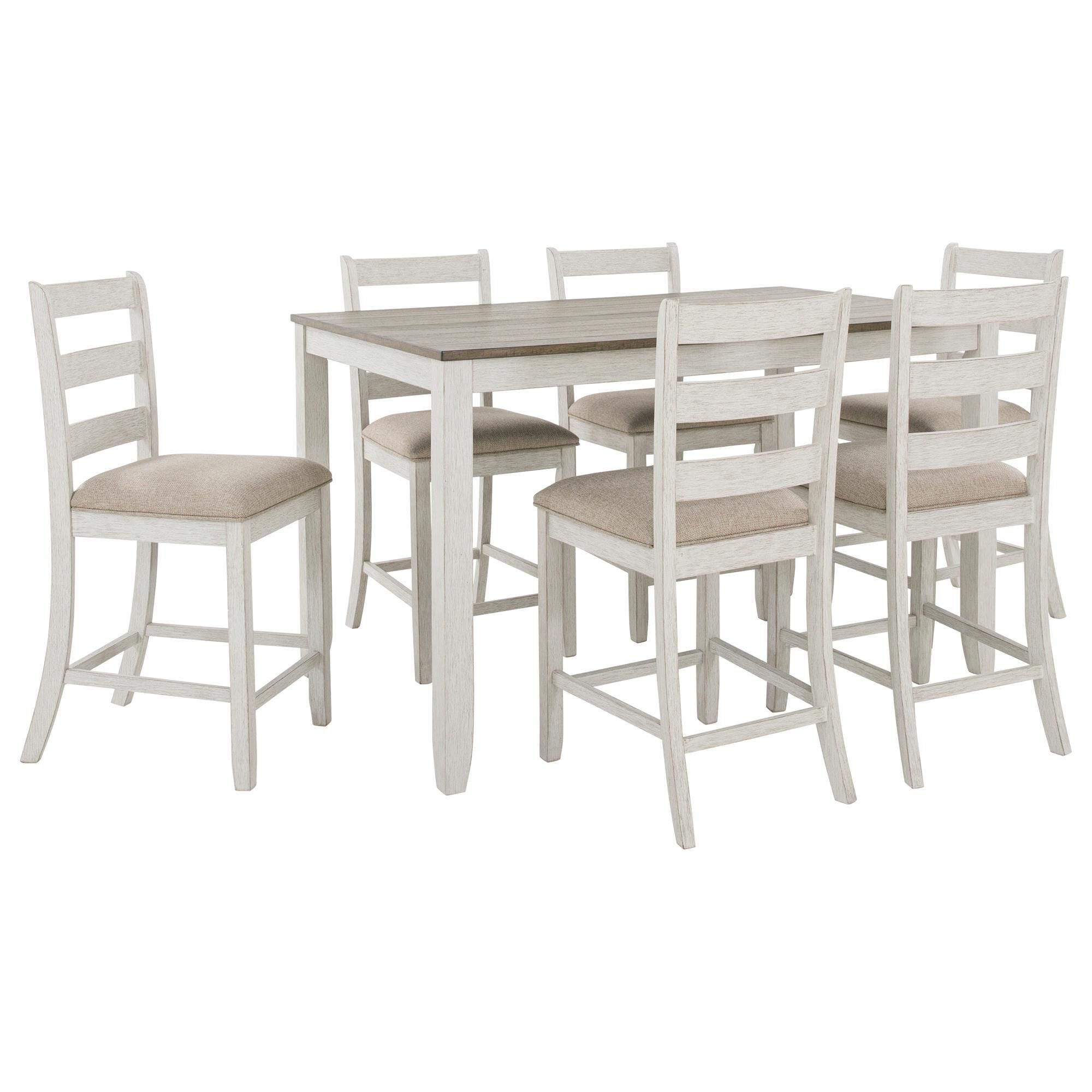 7 piece counter height dining set white store