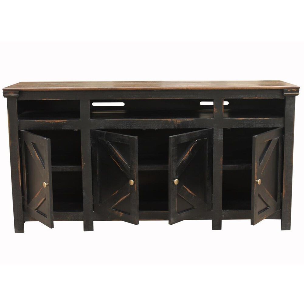 Meximuebles Oregon 70&quot; TV Console in Black Distress, , large